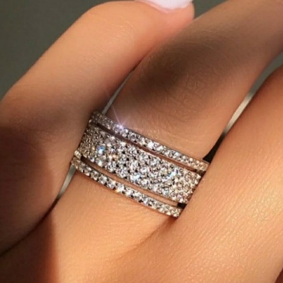 Eternity Triple Row Engagement Band - Picture 3 of 16